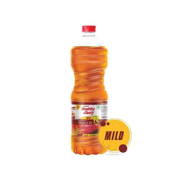 Emami Healthy & Tasty Kachi Ghani Mustard Oil - 1ltr