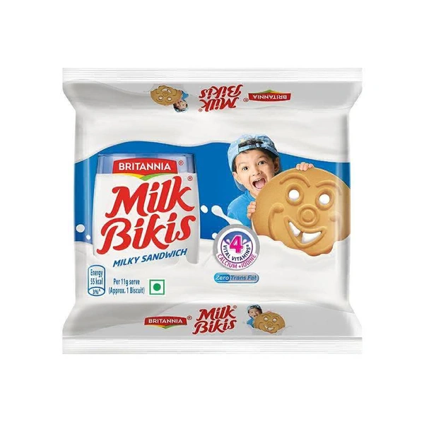 Britannia Milk Bikis Milk Sandwich Cream Biscuits - 200g