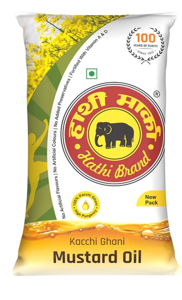 Hathi Marka Kacchi Ghani Mustard Oil - 1ltr