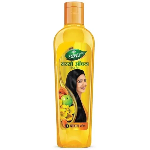 Dabur Sarso Amla Hair Oil - For Longer & Stronger Hair, 100% Natural, Enriched With Almond, - 40ml