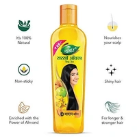 Dabur Sarso Amla Hair Oil - For Longer & Stronger Hair, 100% Natural, Enriched With Almond, - 80ml