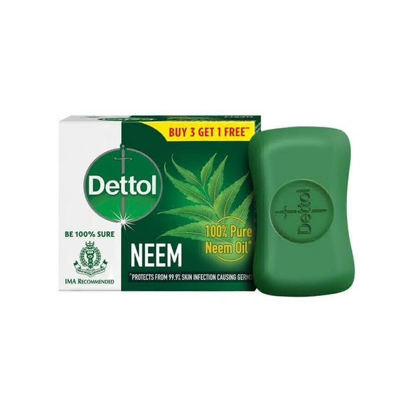 Dettol Neem Bathing Bar - Buy 3 Get 1 Free - 4×75g