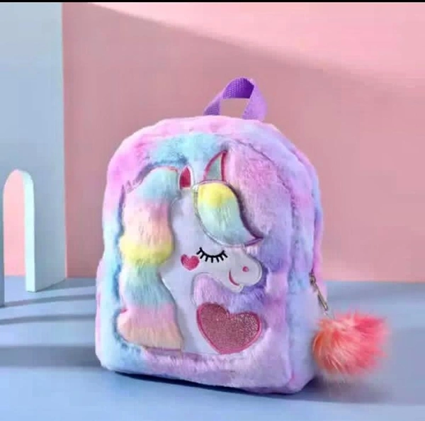 Kids Unicorn Plush Backpack  - Multicolor, Soft Plush 