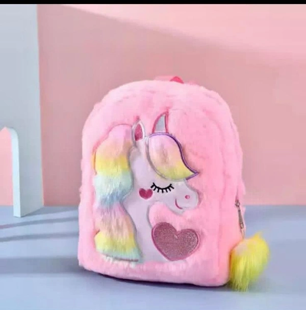 Kids Unicorn Plush Backpack  - Multicolor, Soft Plush 