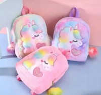 Kids Unicorn Plush Backpack  - Multicolor, Soft Plush 