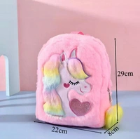 Kids Unicorn Plush Backpack  - Multicolor, Soft Plush 