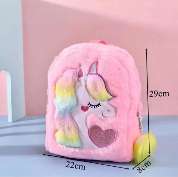 Kids Unicorn Plush Backpack  - Multicolor, Soft Plush 