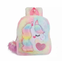 Kids Unicorn Plush Backpack  - Multicolor, Soft Plush 