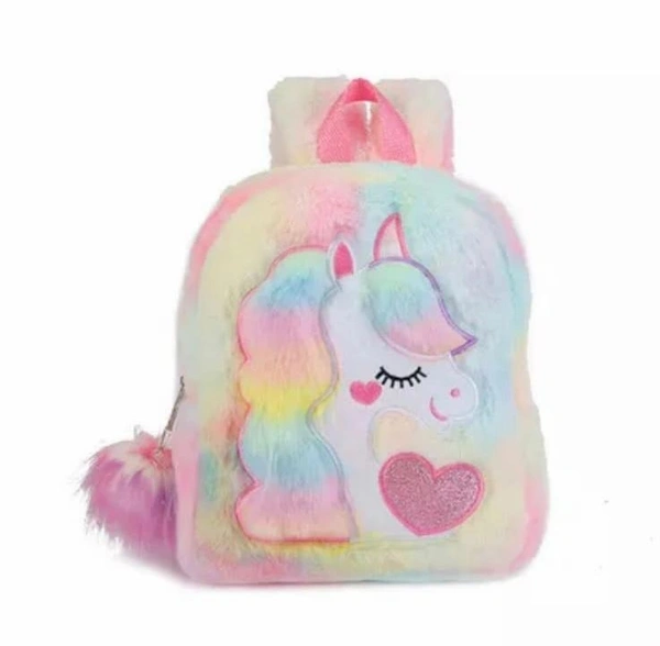 Kids Unicorn Plush Backpack  - Multicolor, Soft Plush 