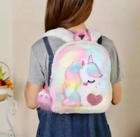 Kids Unicorn Plush Backpack  - Multicolor, Soft Plush 