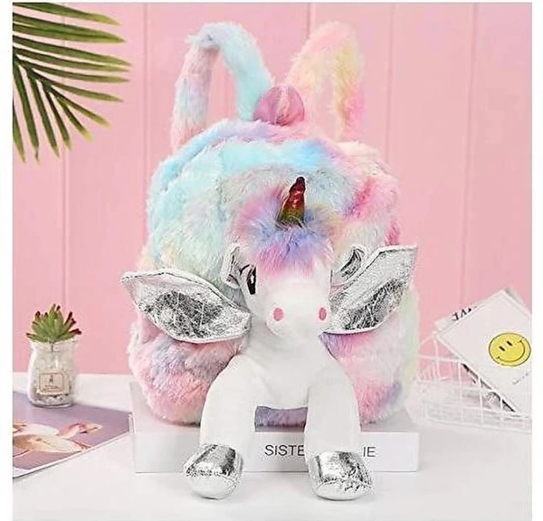 Kids Real Unicorn Plush Bag - Multi , Plush , Standard 