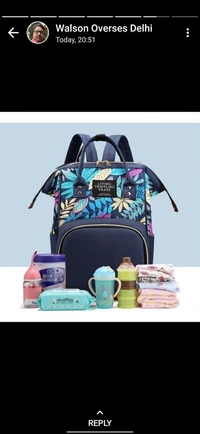 Baby Daiper Bag - Matty Fabric, 𝑩𝒍𝒂𝒄𝒌 