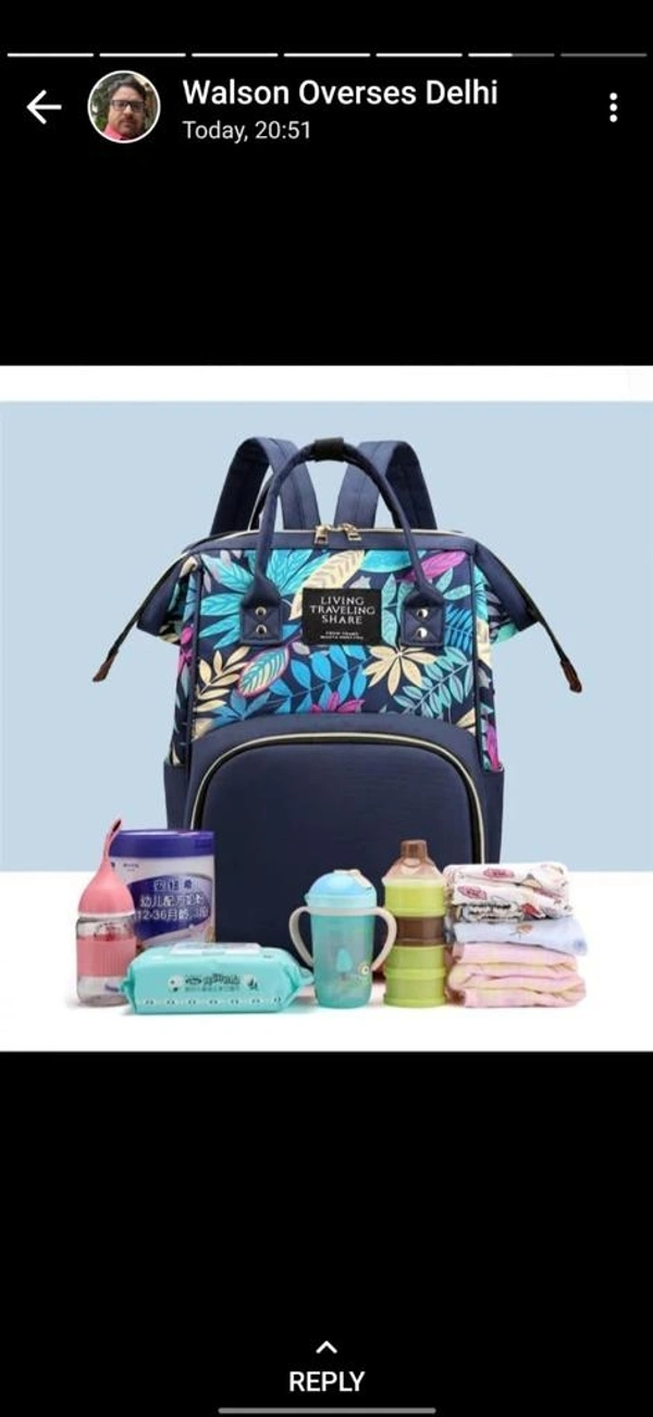 Baby Daiper Bag - Matty Fabric, 𝑩𝒍𝒂𝒄𝒌 