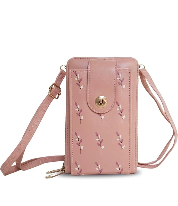 Eleen Mobile Sling Bag - My Pink, PU Leather, 18*12*8