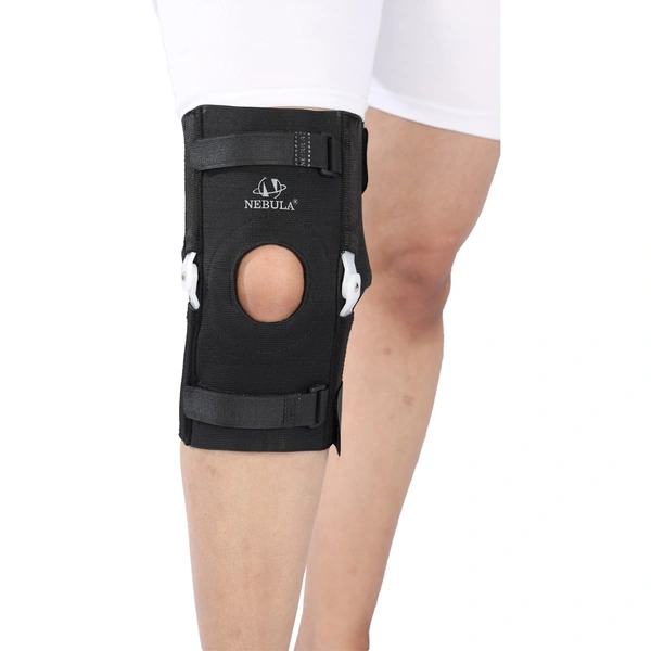 Nebula Orthosys P.O. ELASTIC HINGED KNEE SUPPORT (PATELLA OPEN) - Large, Black