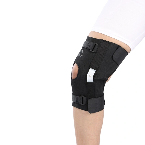 Nebula Orthosys P.O. ELASTIC HINGED KNEE SUPPORT (PATELLA OPEN) - Large, Black