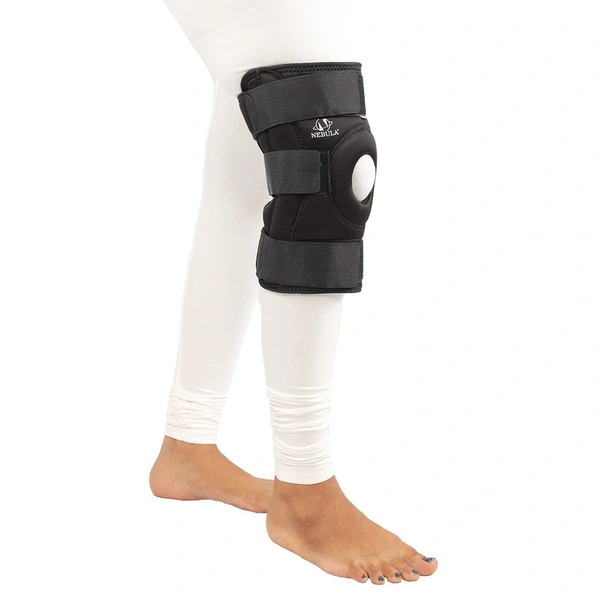 Nebula Orthosys PREMIUM P.O. HINGED KNEE BRACE 12" - Large, Black