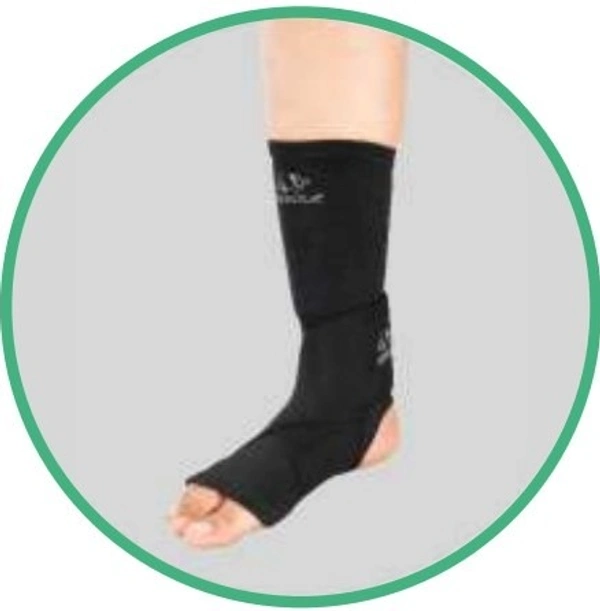 Nebula Orthosys ELASTIC ANKLE SUPPORT (WITH FIG. OF 8) - Medium, Black