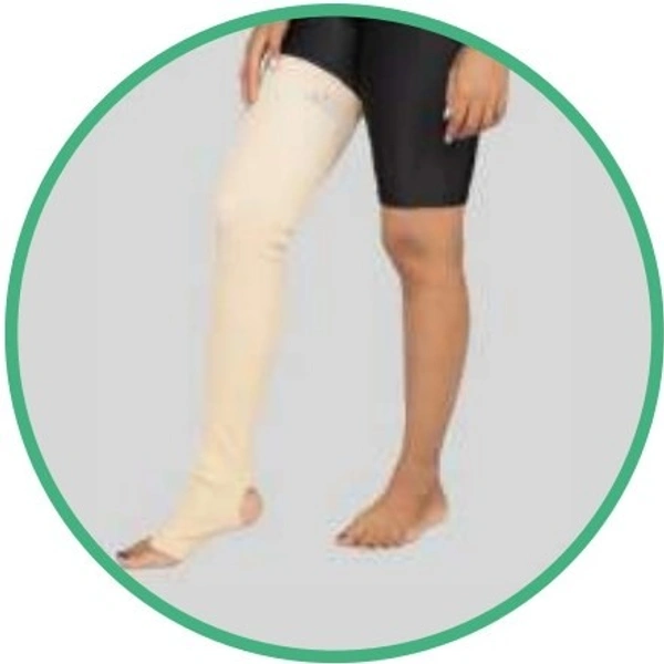Nebula Orthosys 4 WAY VERICOS VEIN STOCKING FULL ABOVE KNEE (PAIR) - Large, Cream