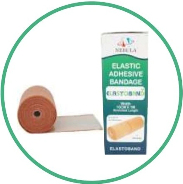 Nebula Orthosys ELASTROBAND (FBB BOX) ELASTIC ADHESIVE BANDAGE (STRETCH LENGTH) - 10 CM X 1 MTR, Bourbon