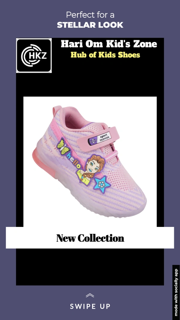 Girl's  LED Shoes  - pink, 9
