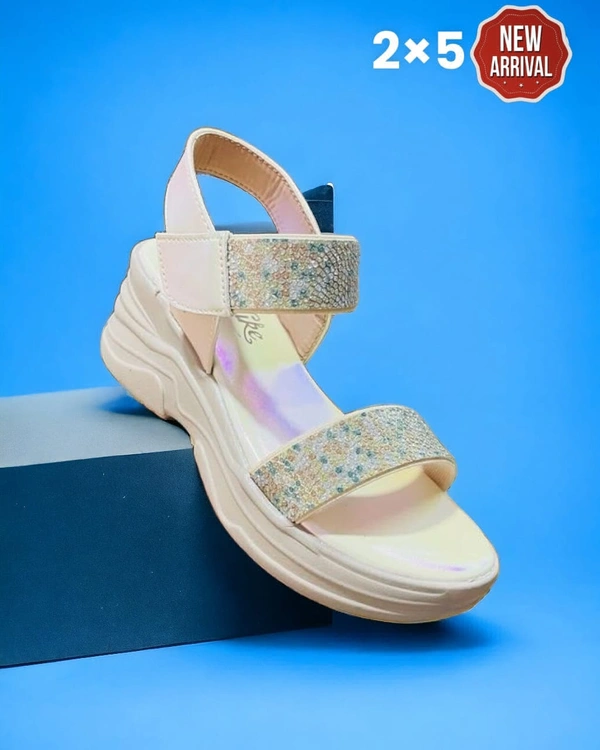 Girl's Party Wear High Heels Sandal  - Golden, 5