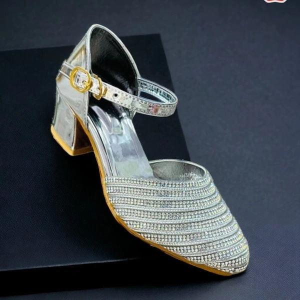 Girl's Party Wear High Heels Sandal  - Silver, 11