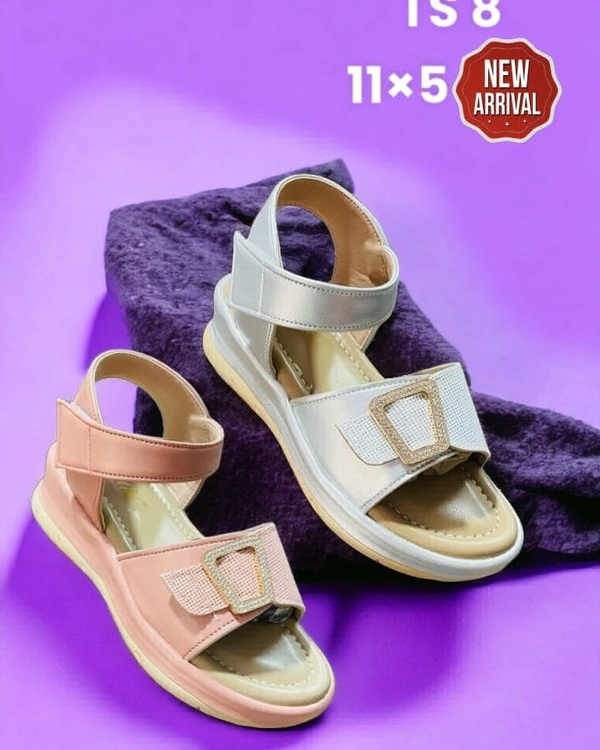 Girl's Casual Were Flat Sandal  - Silver, 11