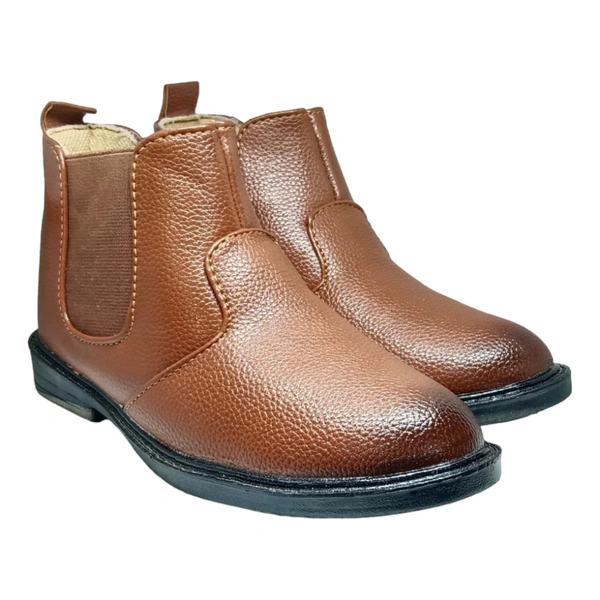 Boy High Ancle Boots  - Tan, 4