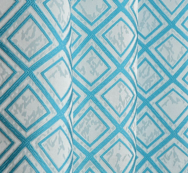 Panipat Textile Hub Polyester Eyelet Aqua  jacquard curtains Pack of 2 - Door (4x7 Feet)