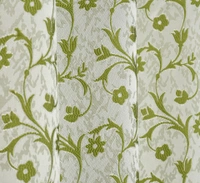 Panipat Textile Hub Polyester Eyelet Green jacquard curtains Pack of 2 - Window (4x5 Feet)