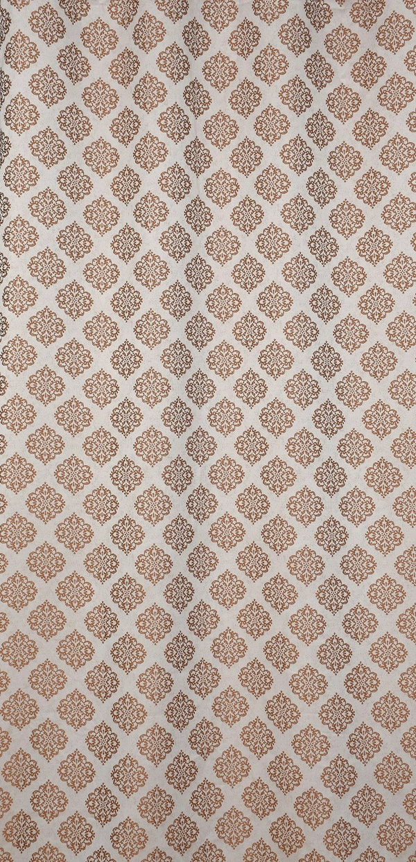 Panipat Textile Hub Polyester Eyelet Brown jacquard curtains Pack of 2 - Window (4x5 Feet)