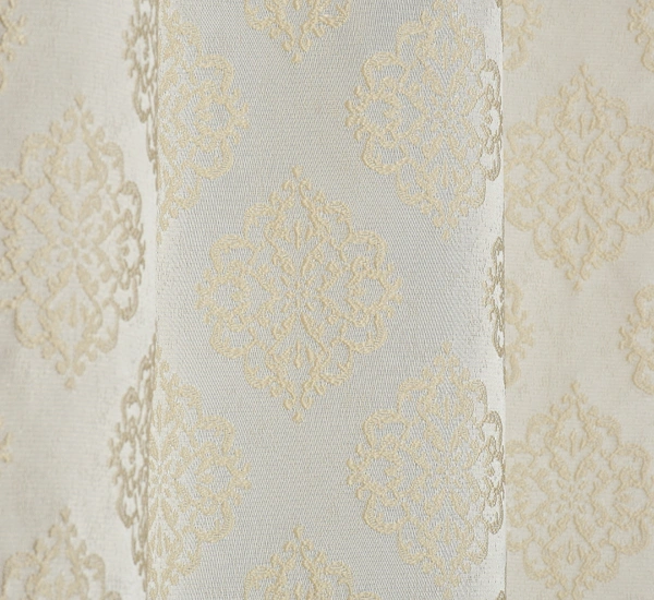 Panipat Textile Hub Polyester Eyelet Cream jacquard curtains Pack of 2 - Window (4x5 Feet)
