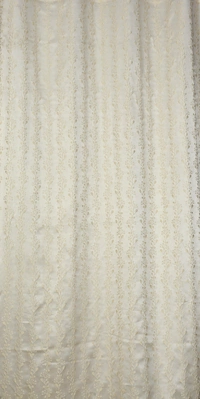 Panipat Textile Hub Polyester Eyelet Cream jacquard curtains Pack of 2 - Window (4x5 Feet)