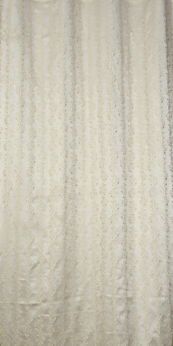 Panipat Textile Hub Polyester Eyelet Cream jacquard curtains Pack of 2 - Window (4x5 Feet)