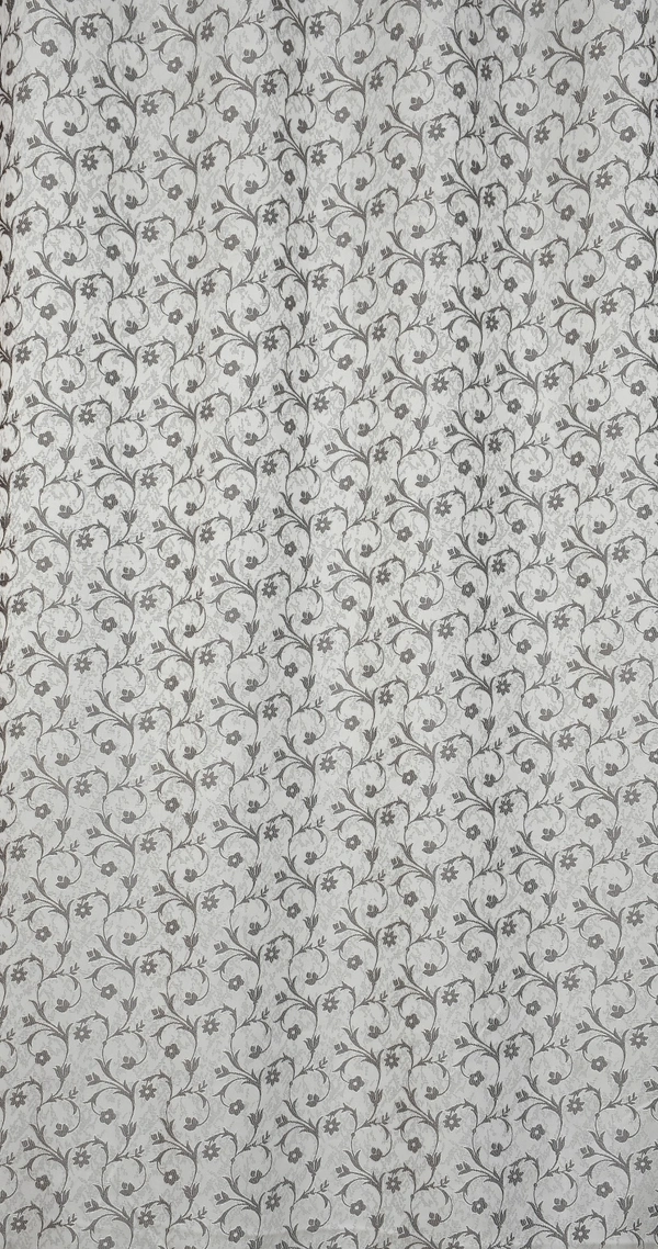 Panipat Textile Hub Polyester Eyelet Grey jacquard curtains Pack of 2 - Window (4x5 Feet)