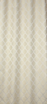 Panipat Textile Hub Polyester Eyelet Cream jacquard curtains Pack of 2 - Window (4x5 Feet)