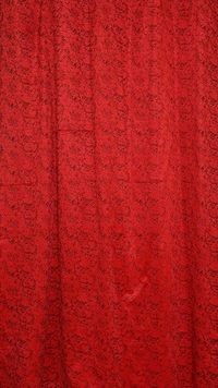 Panipat Textile Hub Polyester Eyelet Red Designer Print Velvet Blackout curtains Pack of 2 - Window (4x5 Feet)