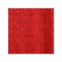 Panipat Textile Hub Polyester Eyelet Red Designer Print Velvet Blackout curtains Pack of 2 - Window (4x5 Feet)