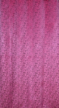 Panipat Textile Hub Polyester Eyelet Pink Designer Print Velvet Blackout curtains Pack of 2 - Window (4x5 Feet)