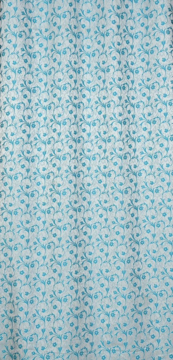Panipat Textile Hub Polyester Eyelet Aqua jacquard curtains Pack of 2 - Window (4x5 Feet)