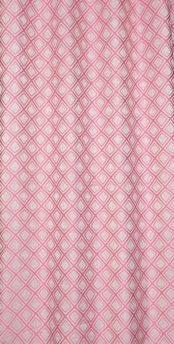 Panipat Textile Hub Polyester Eyelet Pink jacquard curtains Pack of 2 - Window (4x5 Feet)