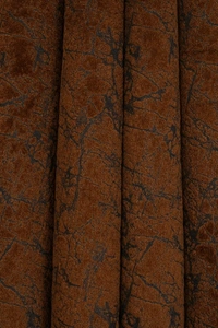 Panipat Textile Hub Polyester Eyelet Brown Designer Print Velvet Blackout curtains Pack of 2 - Door (4x7 Feet)