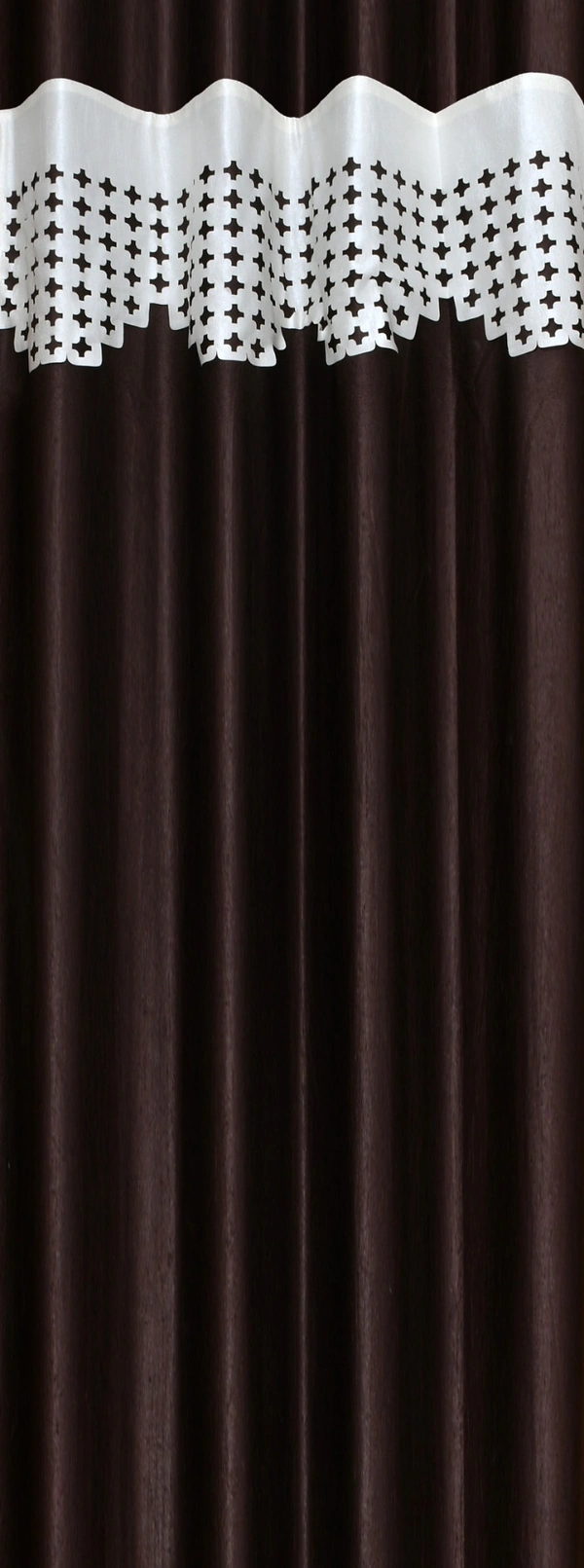 Home Garage Polyester Eyelet Valence Design Brown Solid Curtains Pack of 2 - Window (4x5 Feet)