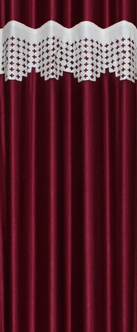 Home Garage Polyester Eyelet Valence Design Maroon Solid Curtains Pack of 2 - Window (4x5 Feet)