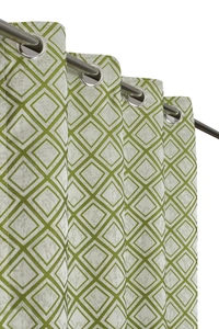 Panipat Textile Hub Polyester Eyelet Green  jacquard curtains Pack of 2 - Window (4x5 Feet)