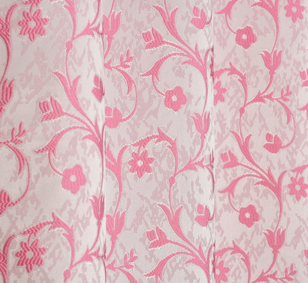 Panipat Textile Hub Polyester Eyelet Pink jacquard curtains Pack of 2 - Window (4x5 Feet)