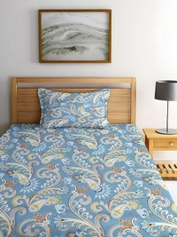 Panipat Textile Hub Panipat textile Hub 210 TC Microfiber single Elastic Fitted Bedsheet with 1 Pillow cover