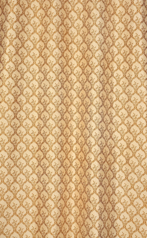 Panipat Textile Hub Polyester Eyelet Gold Designer Print curtains Pack of 2 - Window (4x5 Feet)
