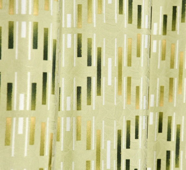 Panipat Textile Hub Polyester Eyelet Green Designer Print curtains Pack of 2 - Window (4x5 Feet)